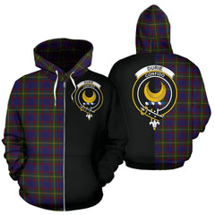 Durie Tartan Crest Zipper Hoodie - Half Of Me Style