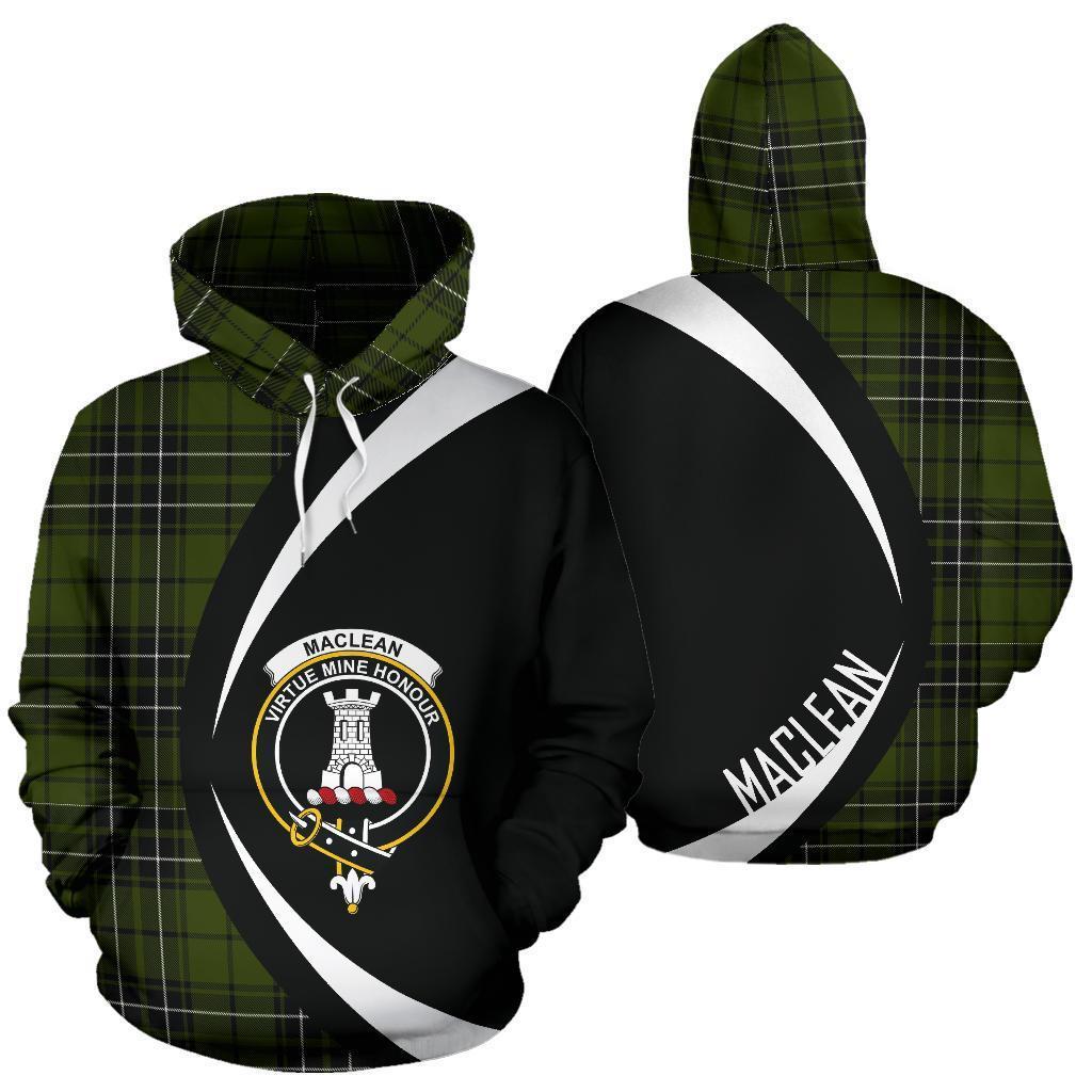 MacLean Hunting Tartan Crest Hoodie - Circle Style