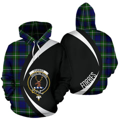 Forbes Modern Tartan Crest Hoodie - Circle Style