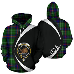 Leslie Hunting Tartan Crest Hoodie - Circle Style