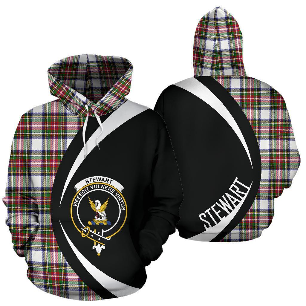 Stewart Dress Modern Tartan Crest Hoodie - Circle Style