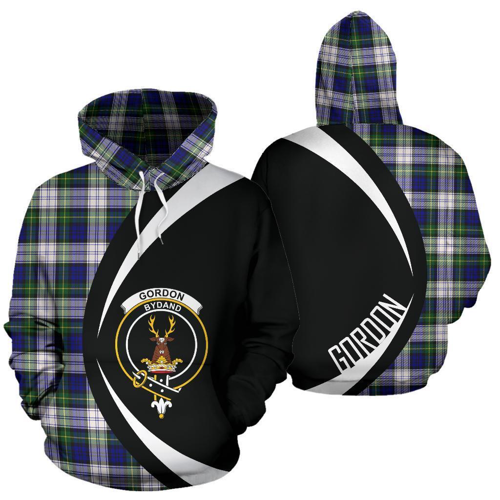 Gordon Dress Modern Tartan Crest Hoodie - Circle Style