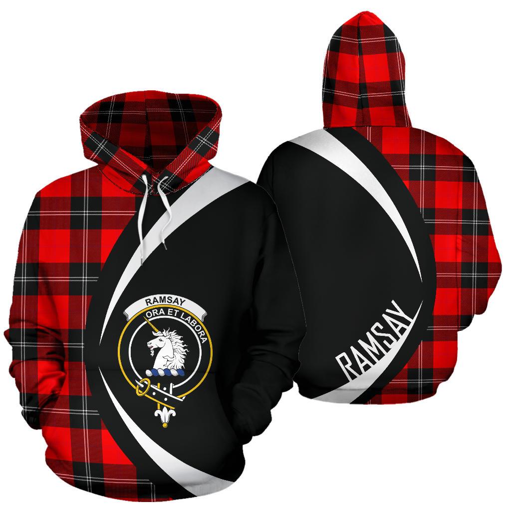 Ramsay Modern Tartan Crest Hoodie - Circle Style