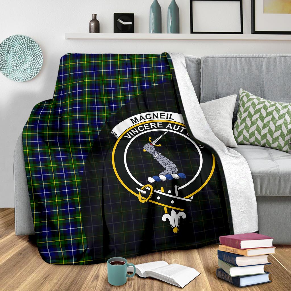 MacNeill of Barra Family Modern Tartan Crest Blanket
