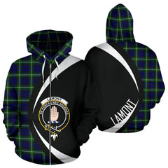 Lamont Modern Tartan Crest Zipper Hoodie - Circle Style