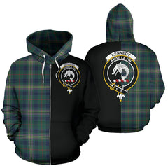 Kennedy Modern Tartan Crest Zipper Hoodie - Half Of Me Style