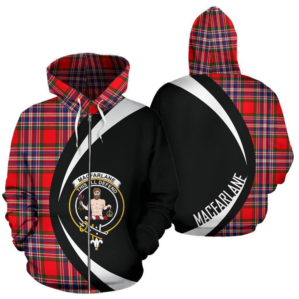 MacFarlane Modern Tartan Crest Zipper Hoodie - Circle Style