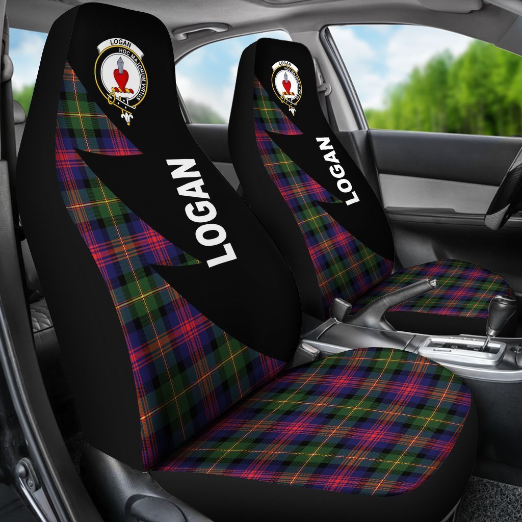 Logan Tartan Crest Car Seat Cover - Flash Style