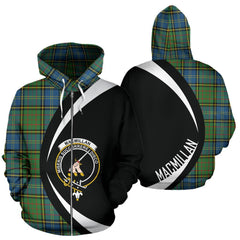 MacMillan Hunting Ancient Tartan Crest Zipper Hoodie - Circle Style