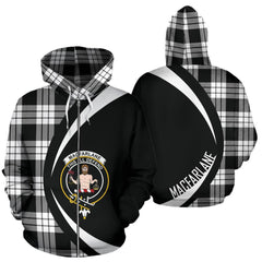 MacFarlane Black _ White Crest Tartan Zipper Hoodie - Circle Style