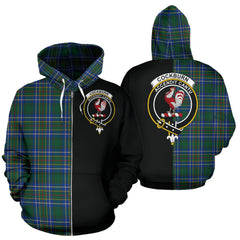 Cockburn Ancient Tartan Crest Zipper Hoodie - Half Of Me Style