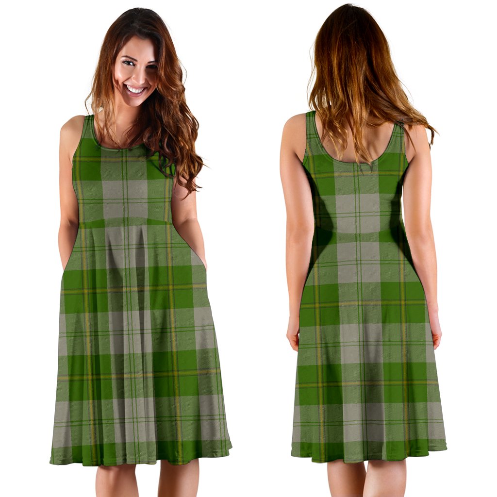 Cunningham Dress Green Dancers Tartan Midi Dress