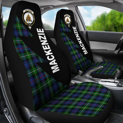 Mackenzie Family Modern Tartan Crest Car Seat Cover - Flash Style