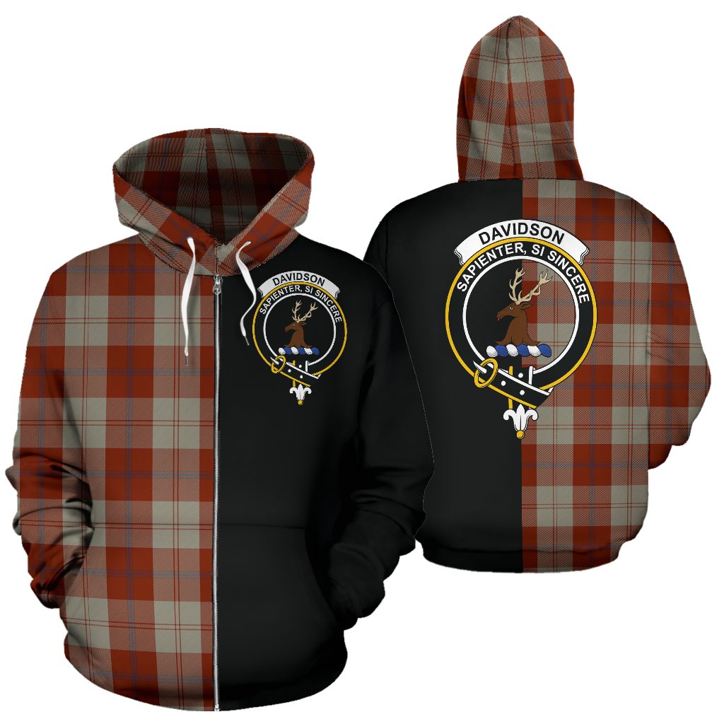 Davidson Dress Dancers Tartan Crest Zipper Hoodie - Half Of Me Style