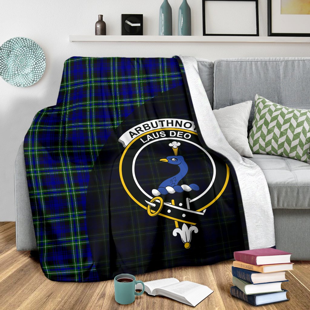 Arbuthnot Modern Tartan Crest Blanket - 3 Sizes