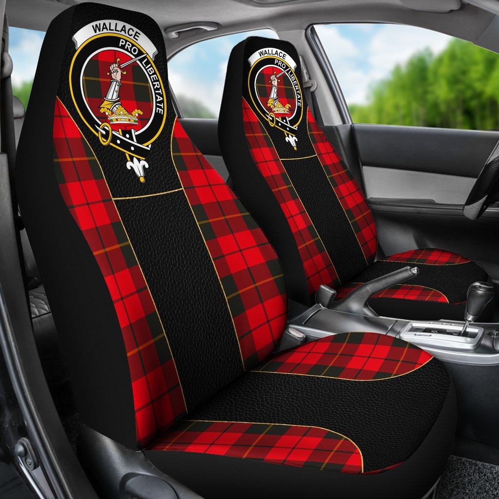 Wallace Hunting Red Tartan Crest Car Seat Cover - Special Style