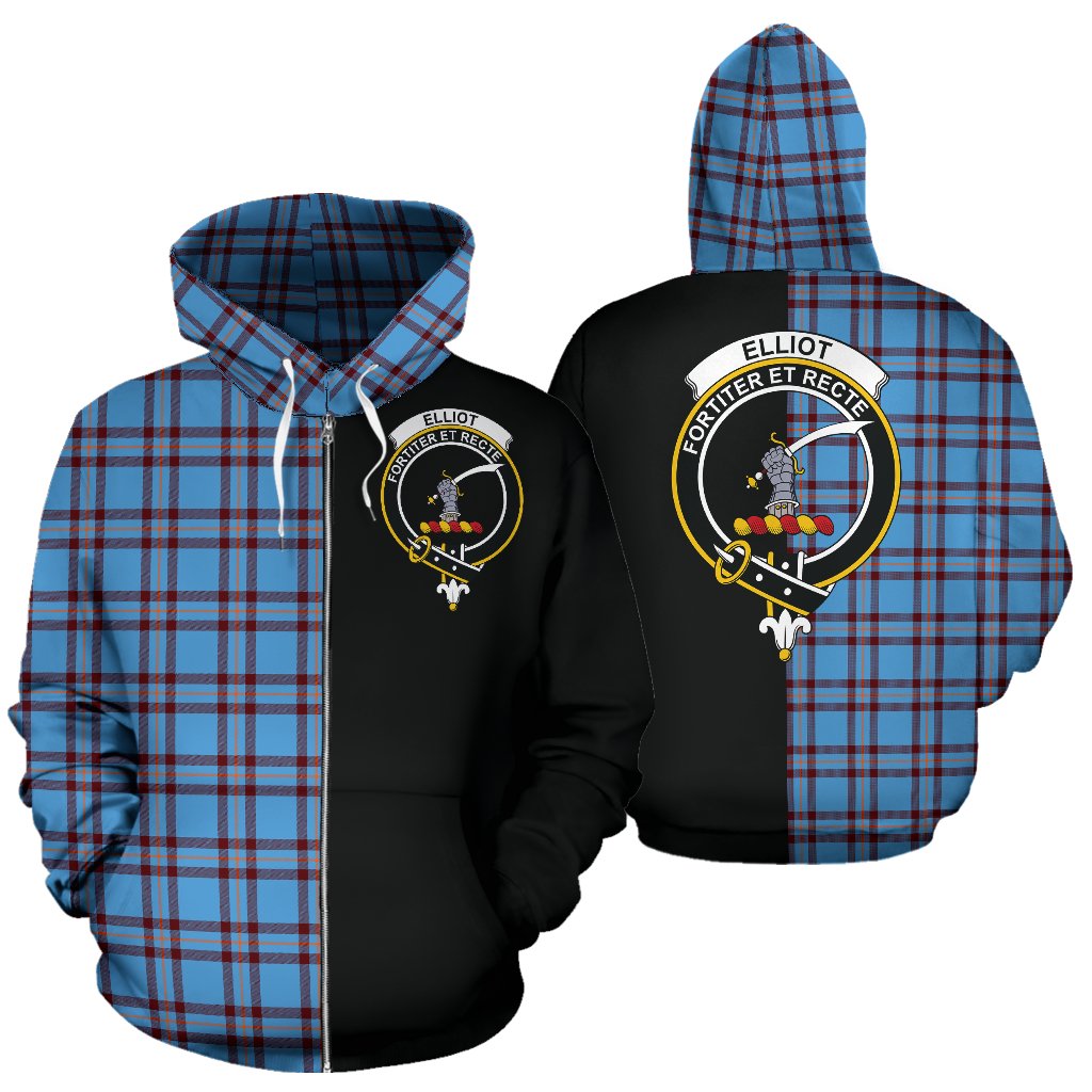 Elliot Ancient Tartan Crest Zipper Hoodie - Half Of Me Style