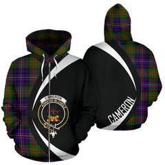 Cameron of Erracht Modern Tartan Crest Zipper Hoodie - Circle Style