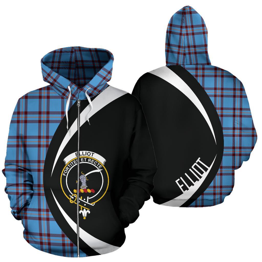 Elliot Ancient Tartan Crest Zipper Hoodie - Circle Style