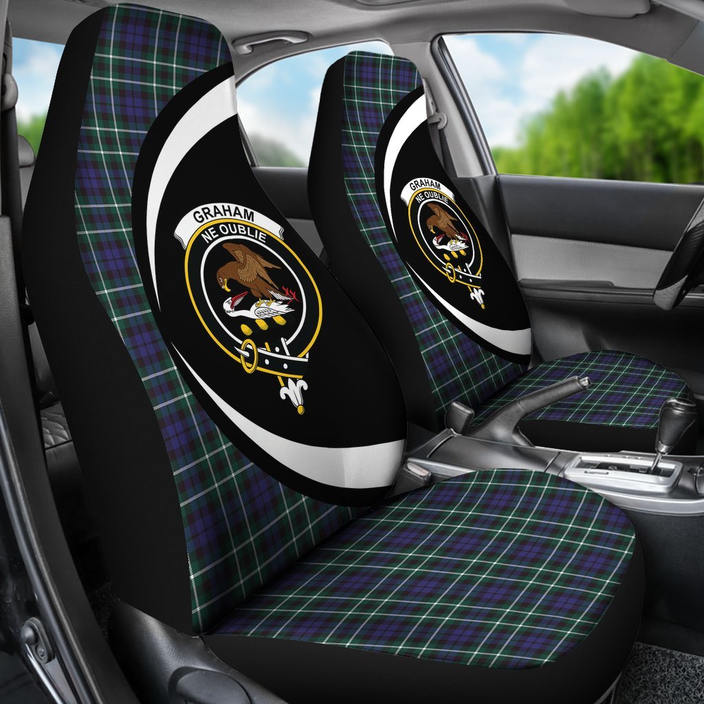 Graham of Montrose Modern Tartan Crest Car Seat Cover - Circle Style