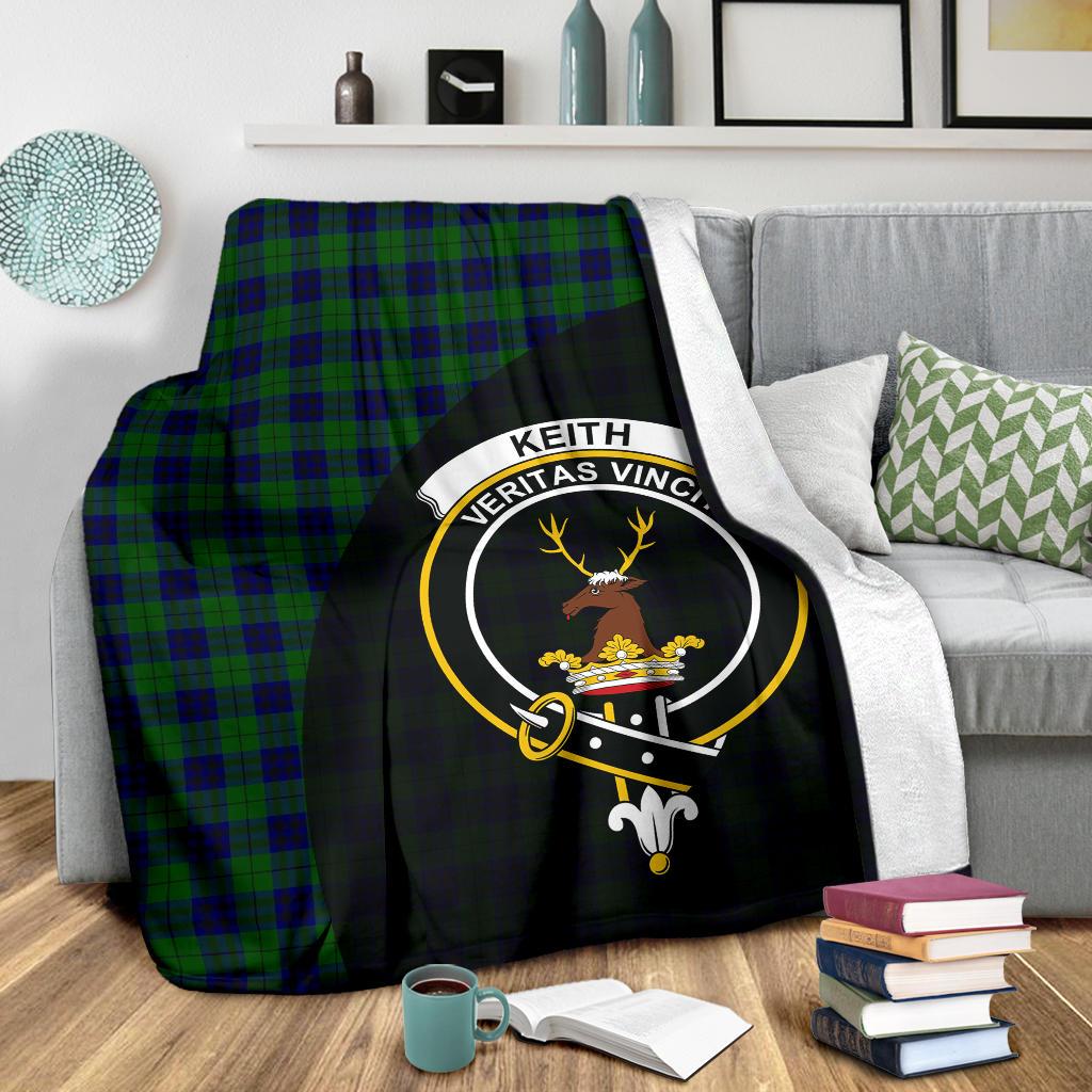Keith Modern Tartan Crest Blanket - 3 Sizes
