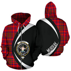 Murray of Tulloch Modern Tartan Crest Zipper Hoodie - Circle Style