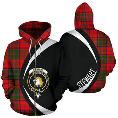 Stewart of Appin Modern Tartan Crest Zipper Hoodie - Circle Style