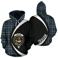 Graham of Montrose Modern Tartan Crest Hoodie - Circle Style