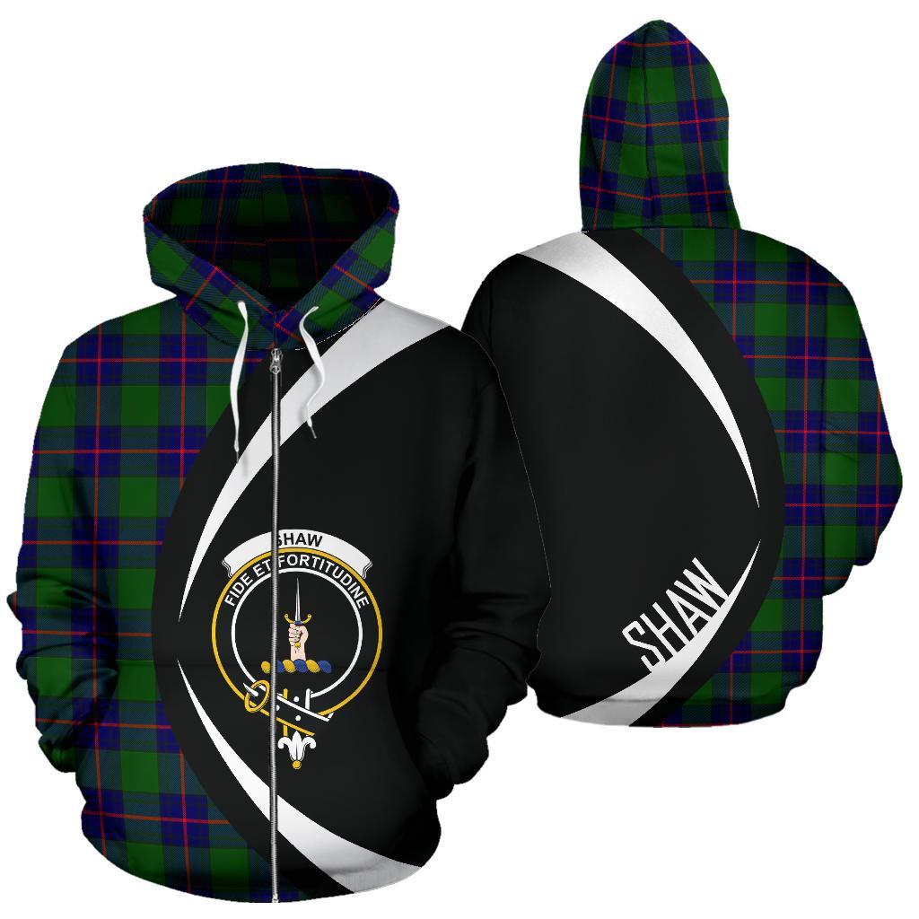 Shaw Modern Tartan Crest Zipper Hoodie - Circle Style