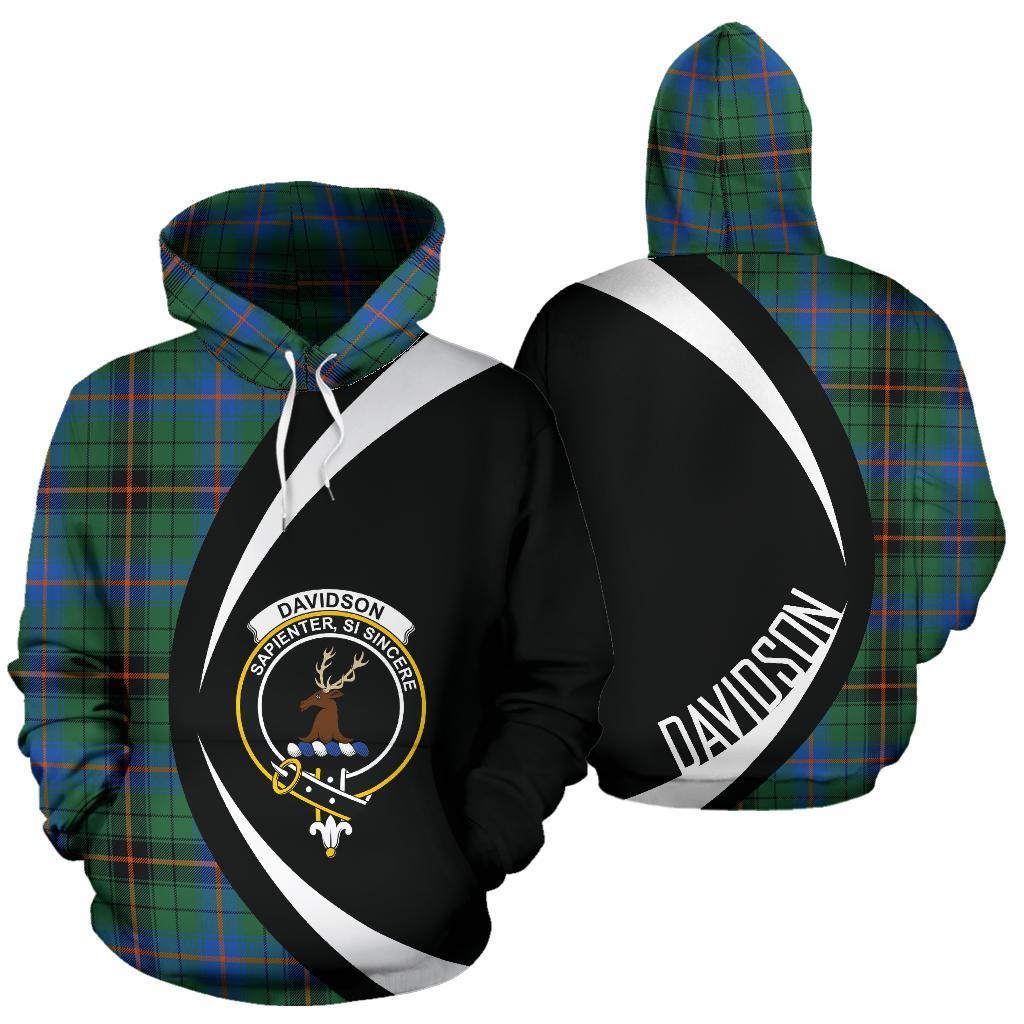 Davidson Ancient Tartan Crest Hoodie - Circle Style