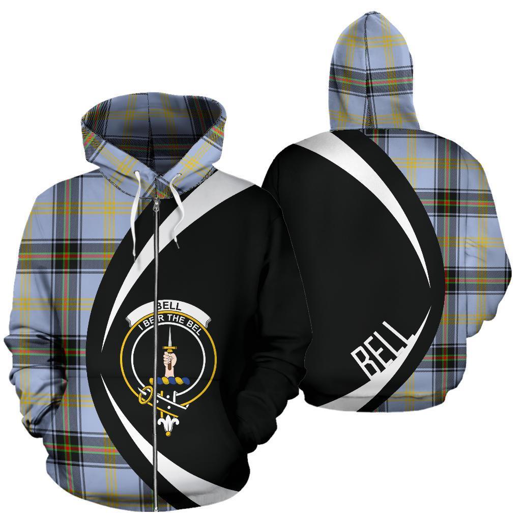 Bell of the Borders Tartan Crest Zipper Hoodie - Circle Style