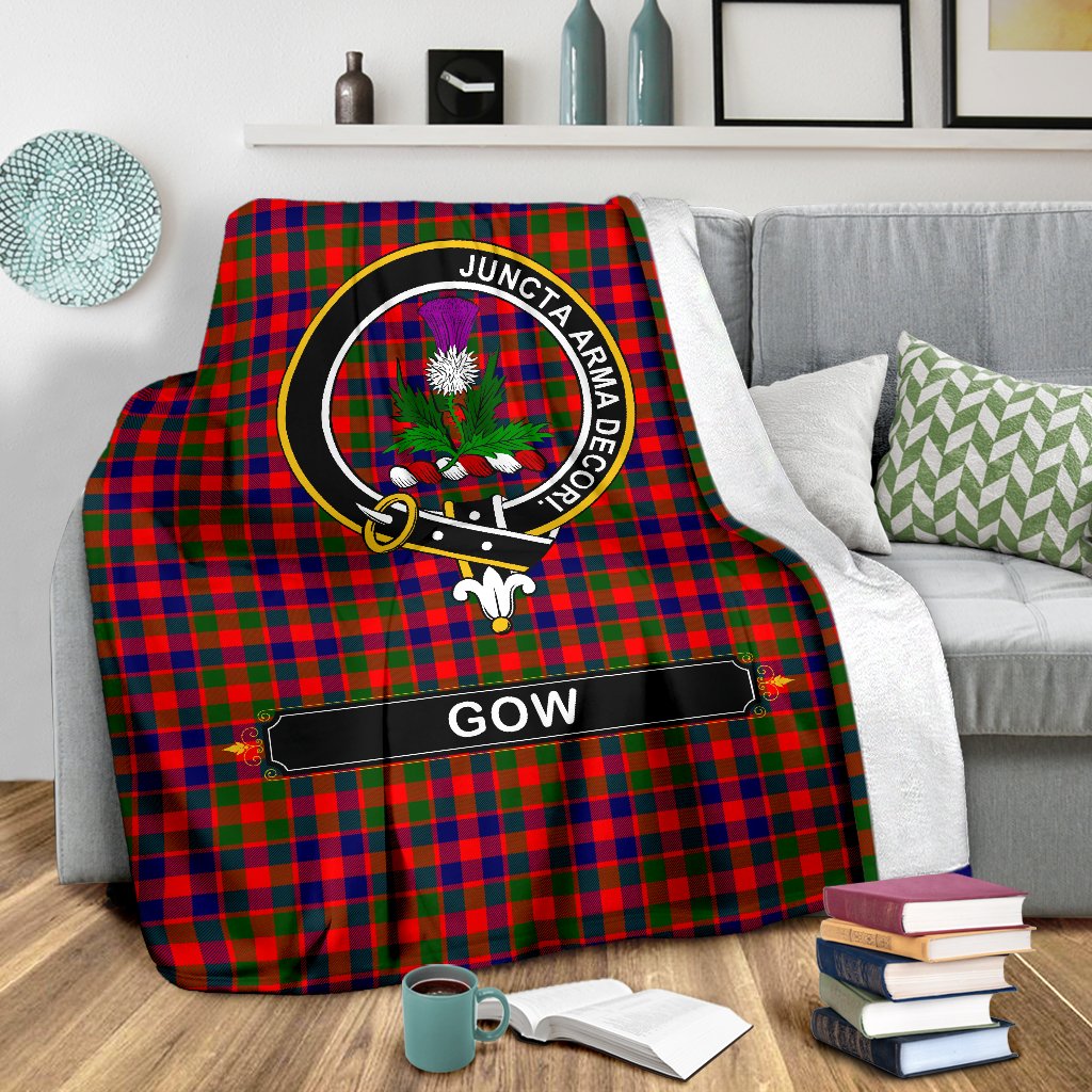 Gow Of Skeoch Tartan Crest Blankets