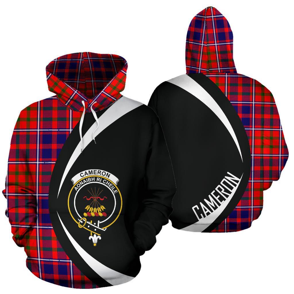 Cameron of Lochiel Modern Tartan Crest Hoodie - Circle Style