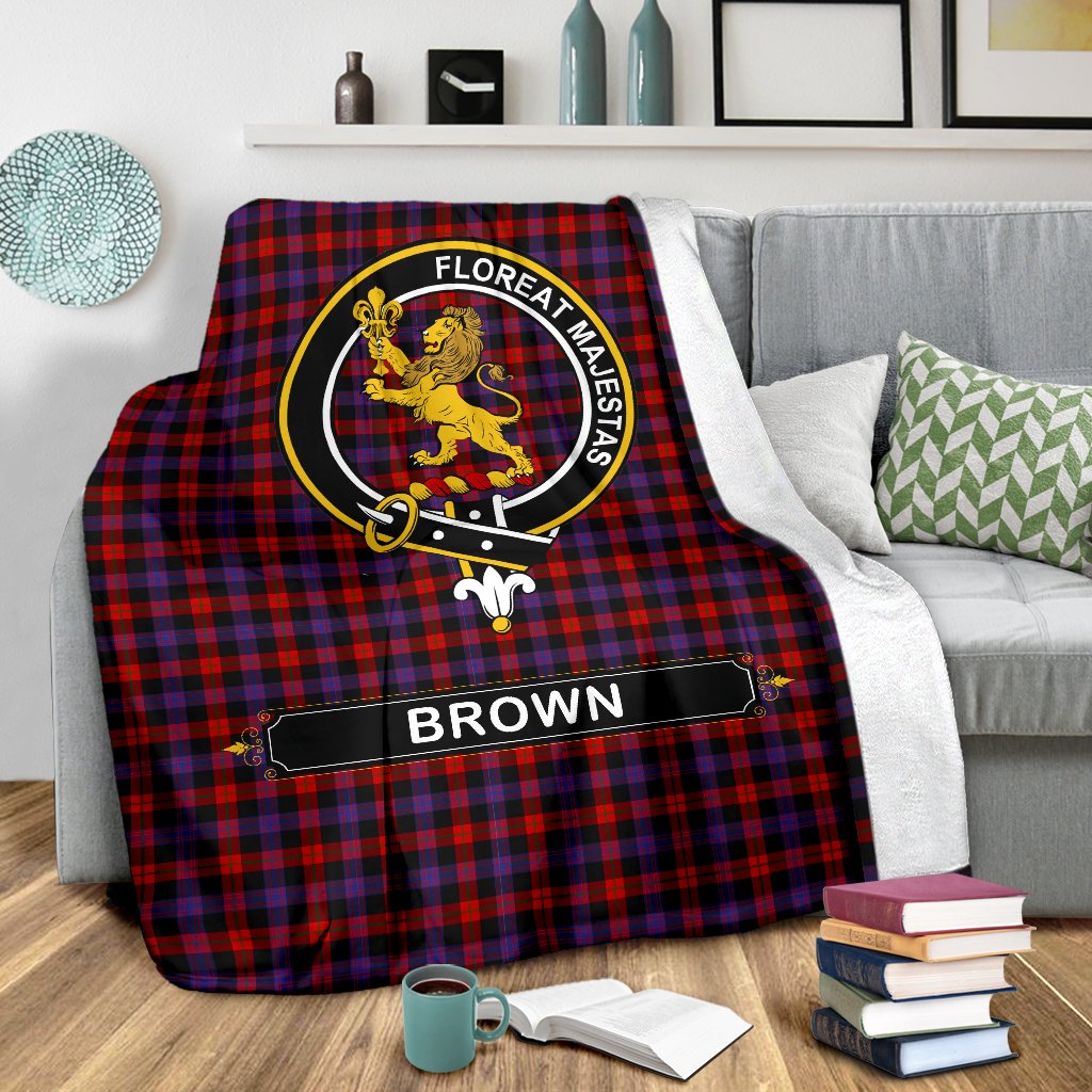 Broun Family Tartan Crest Blankets