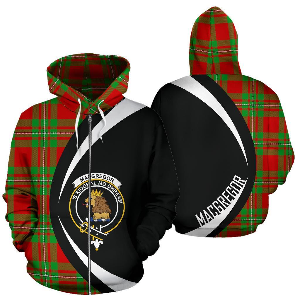 MacGregor Modern Tartan Crest Zipper Hoodie - Circle Style