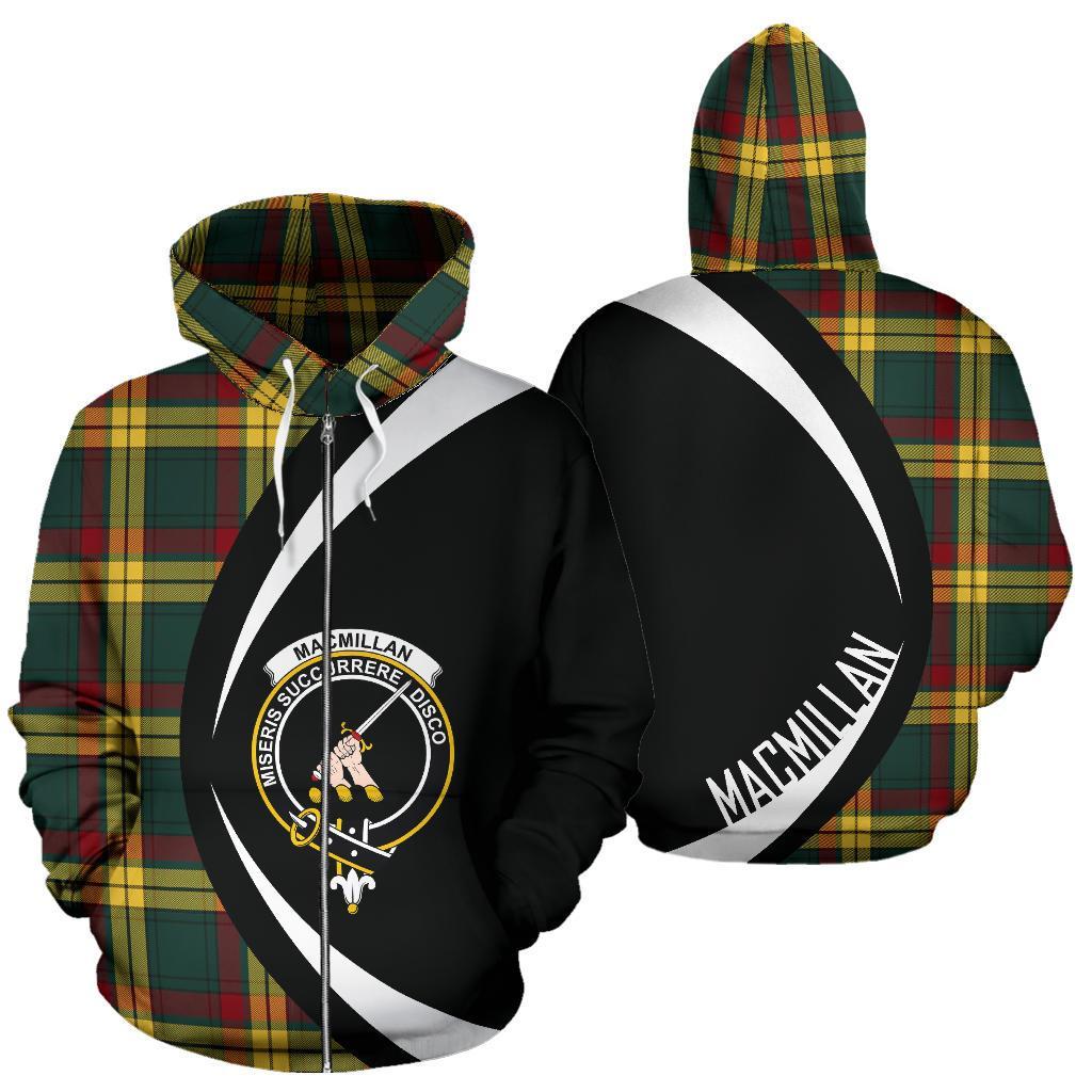 MacMillan Old Modern Tartan Crest Zipper Hoodie - Circle Style