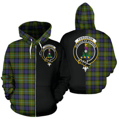 Fergusson Modern Tartan Crest Zipper Hoodie - Half Of Me Style