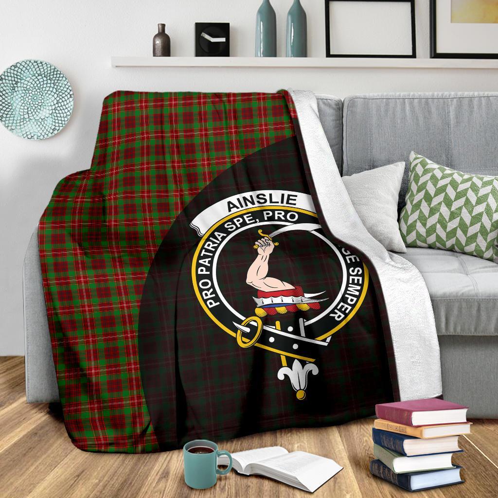 Ainslie Tartan Crest Blanket Wave Style