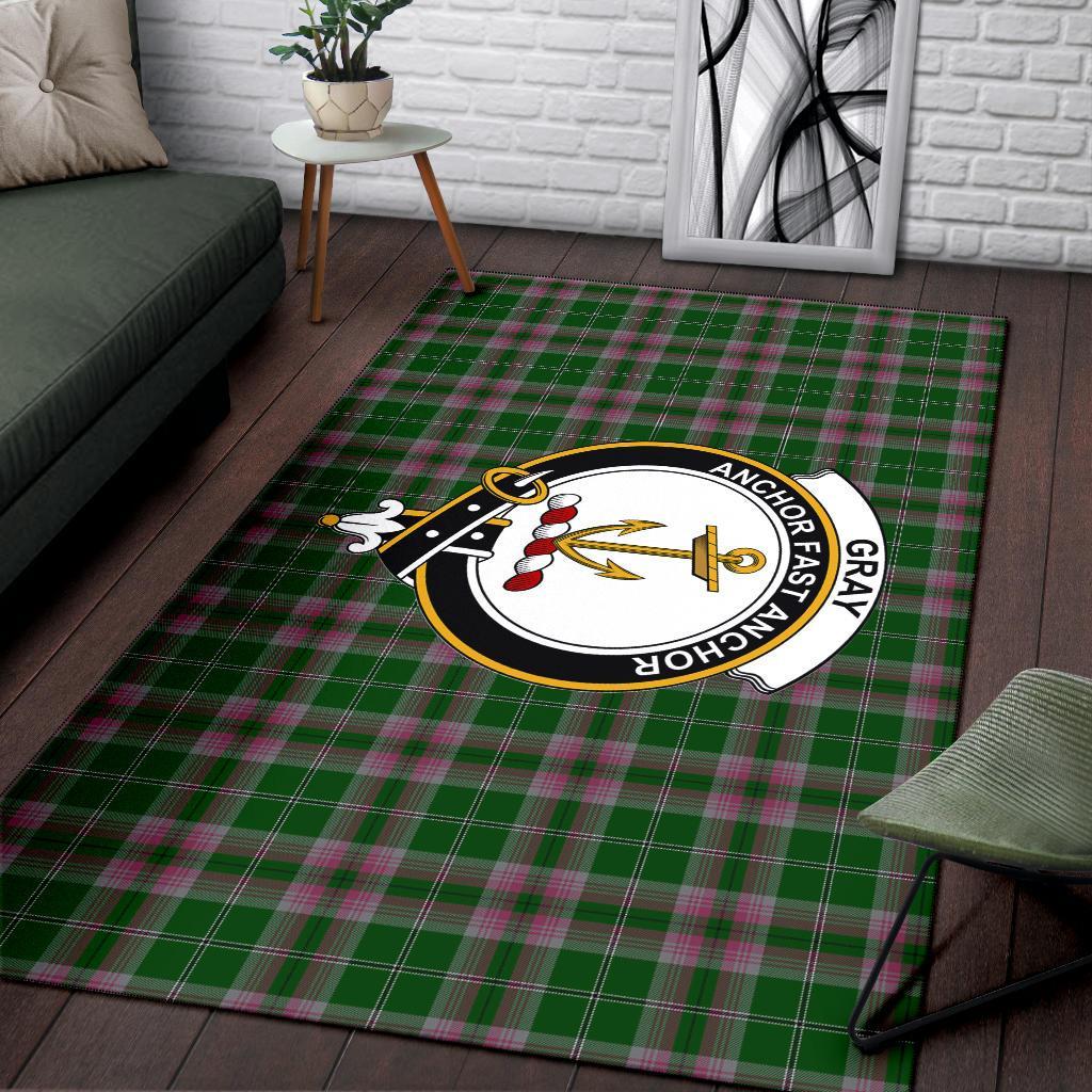 Gray Tartan Crest Area Rug