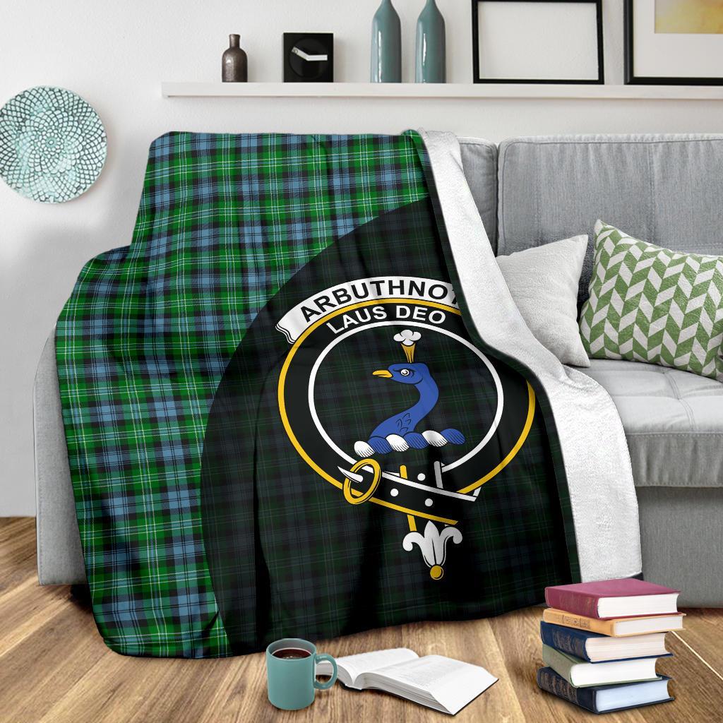 Arbuthnot Ancient Tartan Crest Blanket Wave Style