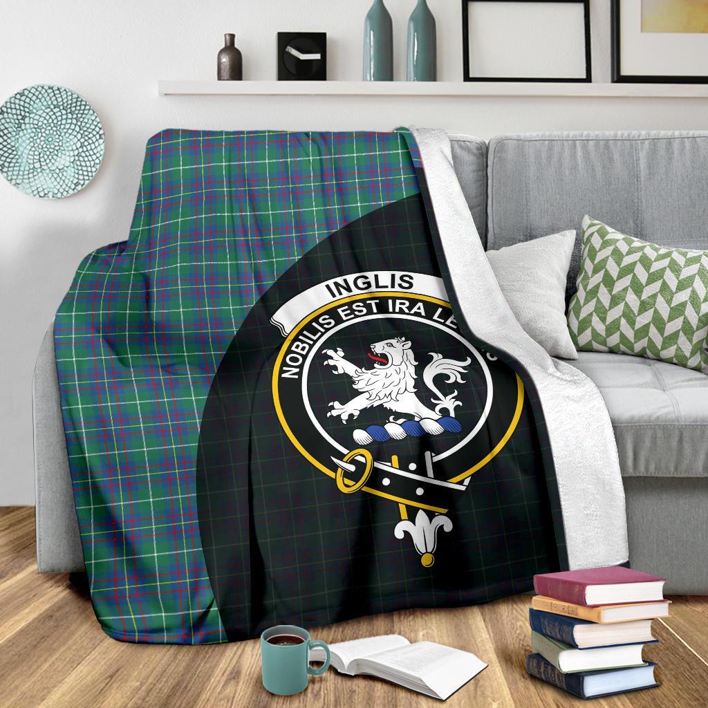Inglis Ancient Tartan Crest Blanket Wave Style