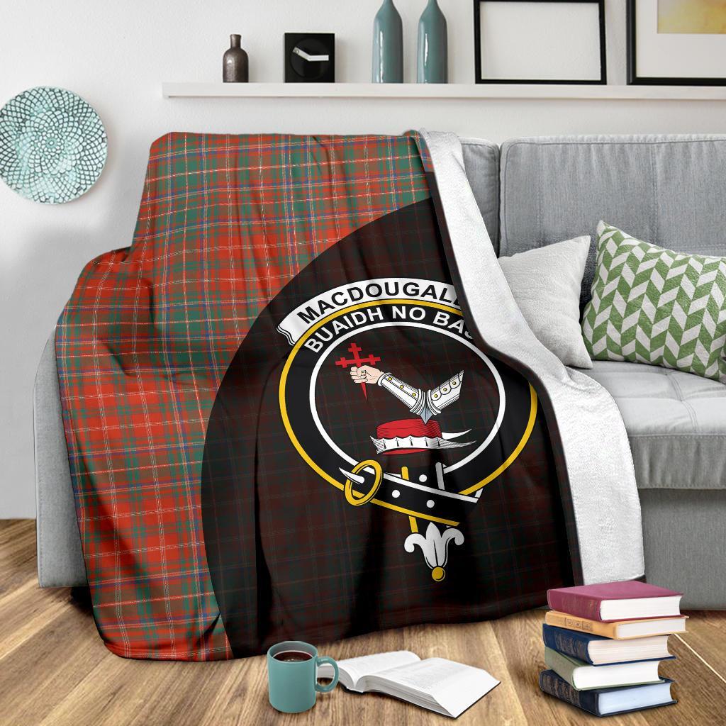 MacDougall Ancient Tartan Crest Blanket Wave Style