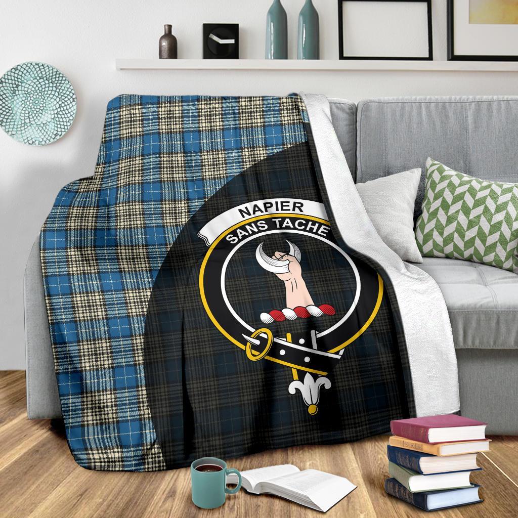 Napier Ancient Tartan Crest Blanket Wave Style