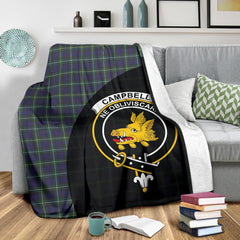 Campbell Argyll Modern Tartan Crest Blanket Wave Style