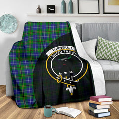 Turnbull Hunting Tartan Crest Blanket Wave Style