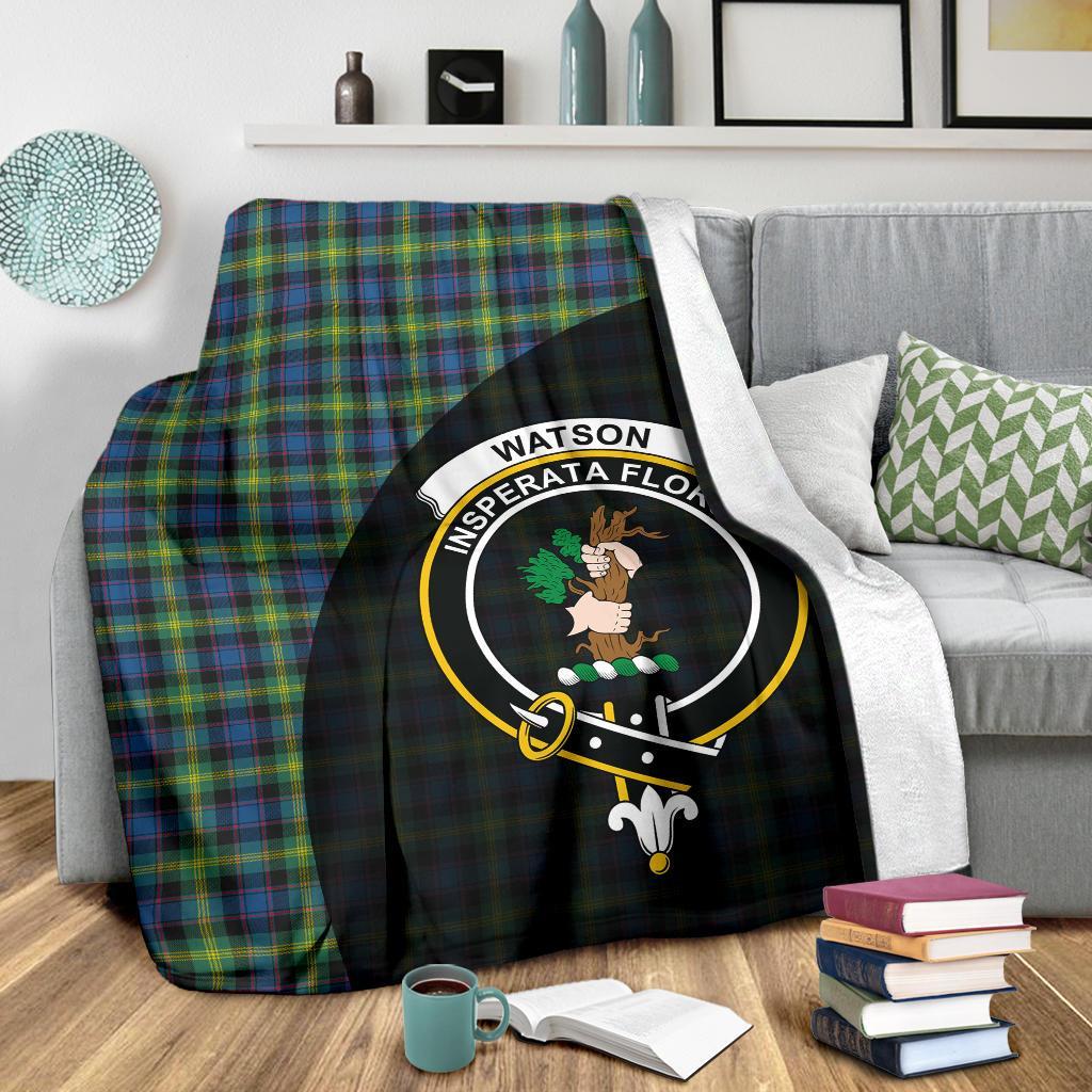 Watson Ancient Tartan Crest Blanket Wave Style