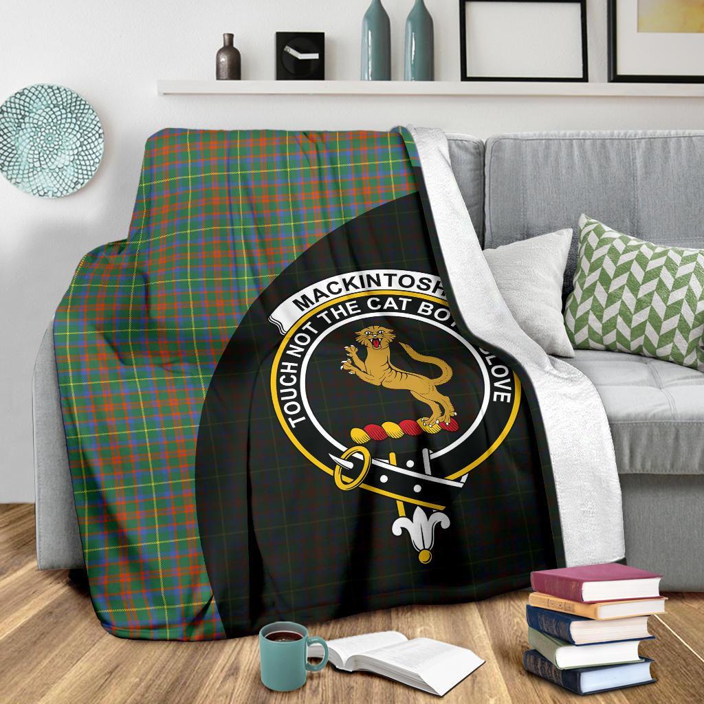 MacKintosh Hunting Ancient Tartan Crest Blanket Wave Style
