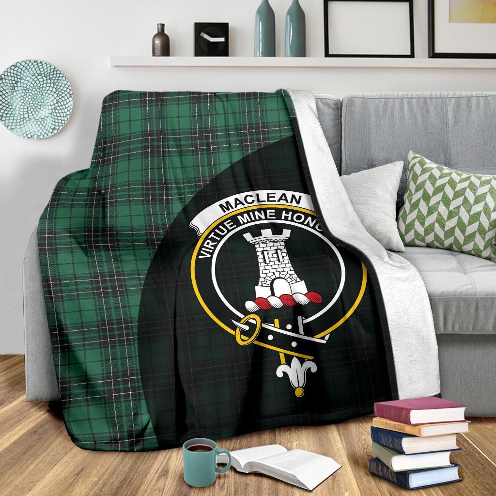 MacLean Hunting Ancient Tartan Crest Blanket Wave Style
