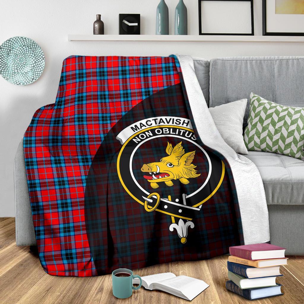 MacTavish Modern Tartan Crest Blanket Wave Style