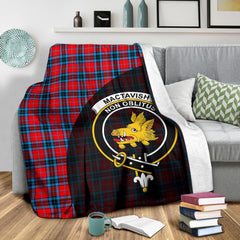 MacTavish Modern Tartan Crest Blanket Wave Style